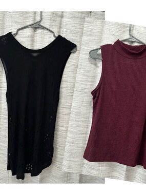 Express Sleeveless sheer relaxed fit top Med & Arizona Burgundy Largetop bundle